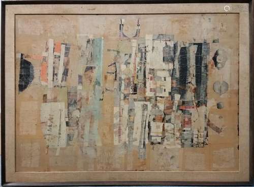 Lg Orig Keith Martin Abstract Surrealist Collage 1960