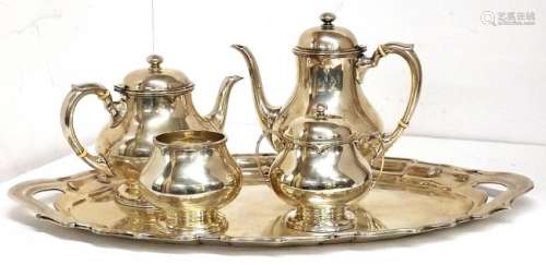 Frank Smith Chippendale Antique Sterling Silver Tea Set