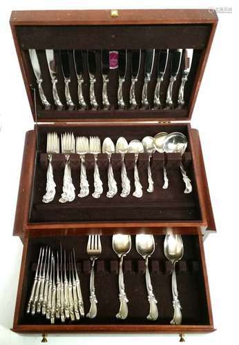 Wallace Waltz Spring Sterling Silver 70Pc Flatware Set