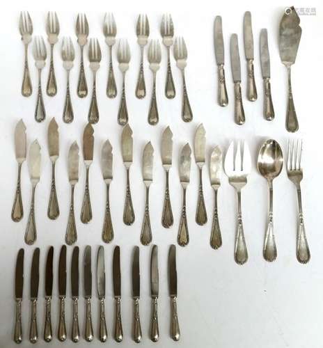 Antique Sterling Silver Spanish 43Pc Flatware Set