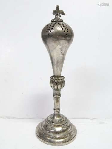 Antique Coin Silver Tall Censor Bird Finial