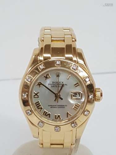 Rolex Pearl master 18k Gold MOP Dial 80138 Diamond Beze