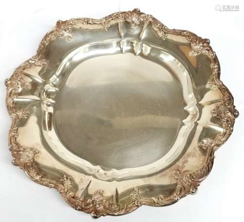 Antique Gorham Sterling Silver Repouse 14in Platter