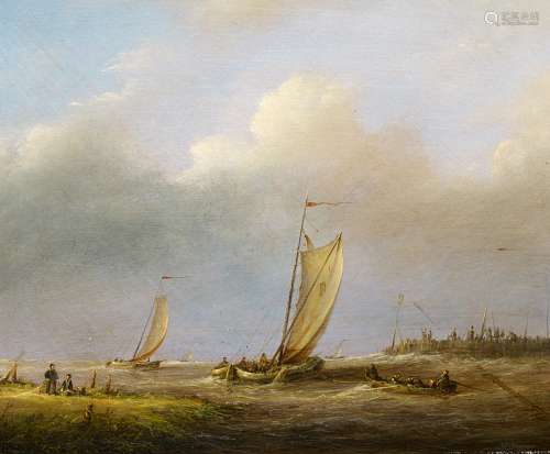 Heesakkers, Thomas1946 EinhovenAn der holländischen Küste. Öl auf Holz. 40 x 50cm. Signiert unten