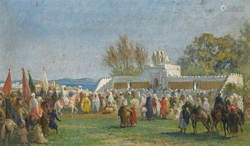 Eeckhout, Victor1821 Antwerpen - 1880 TangerDie Ankunft des Paschas beim traditionellen Opferfest