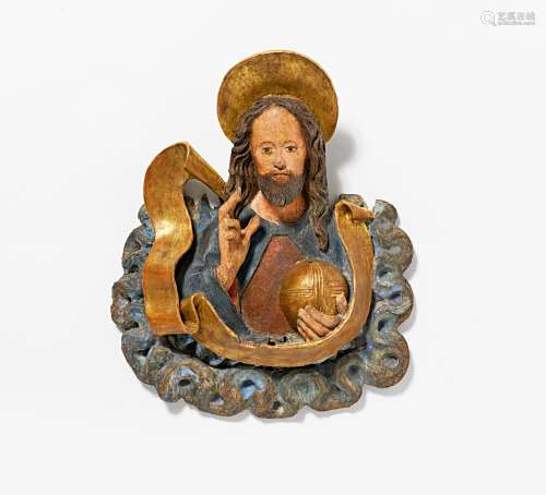 SEGNENDER CHRISTUS. Holz, geschnitzt und farbig gefasst. H.31cm. Zustand B/C. Sonderregelungen Art &