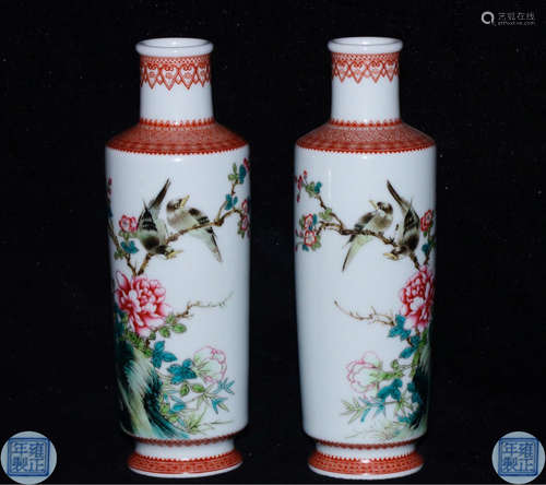 AN ENAMELED PAINTING PATTERN VASE