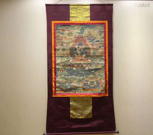 A BUDDHA PATTERN THANGKA