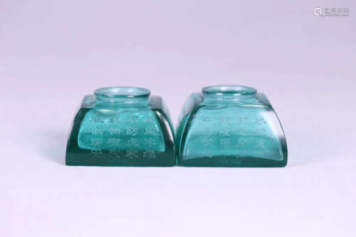 17-19THH CENTURY, A PAIR OF IMPERIAL COLORED GLAZE WATER POT, QING DYNASTY