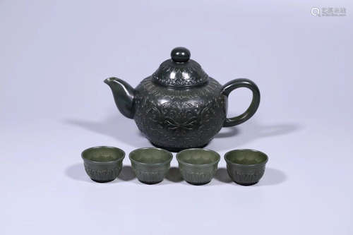 A HETIAN JADE TEA SET