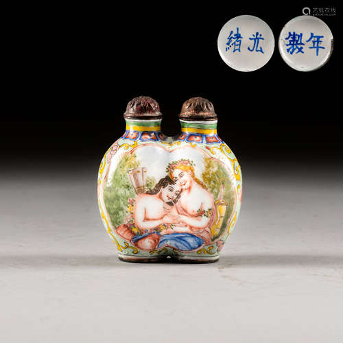 Late 19th Antique Cloisonné Snuff Bottle