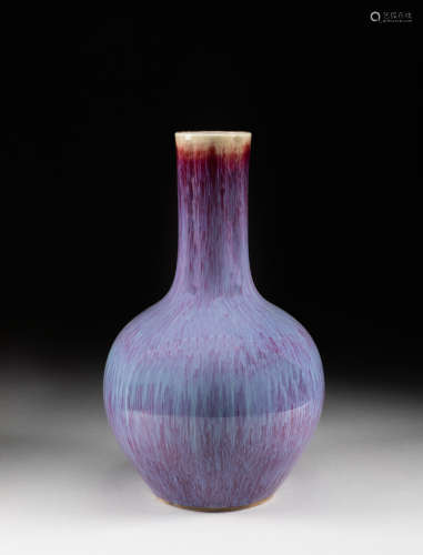 1890-1930 Large Antique Flambe Glazed Vase