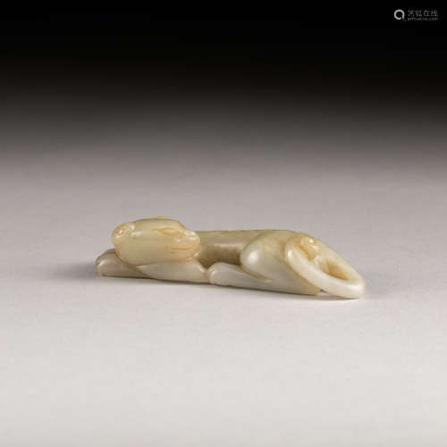 Song Dynasty Antique White Jade Dog