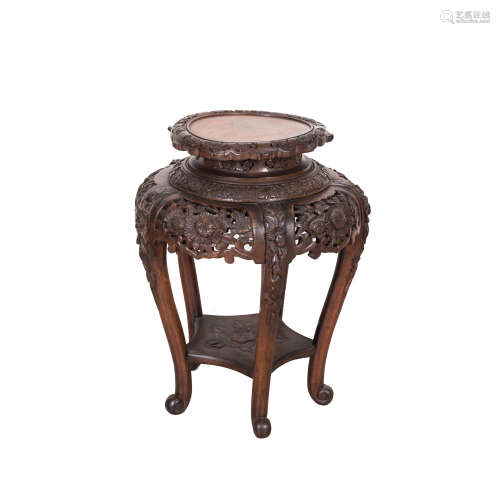 19th Antique Rosewood Plant Stand