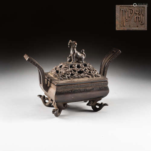 18th Antique Bronze Incense Burner