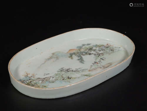 A QIANJIANGCAI LANDSCAPE PATTERN PLATE