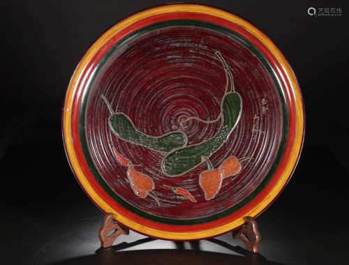 A SHOWA LACQUER WOOD PLATE