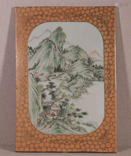 A QIANJIANGCAI LANDSCAPE PATTERN PORCELAIN BOARD