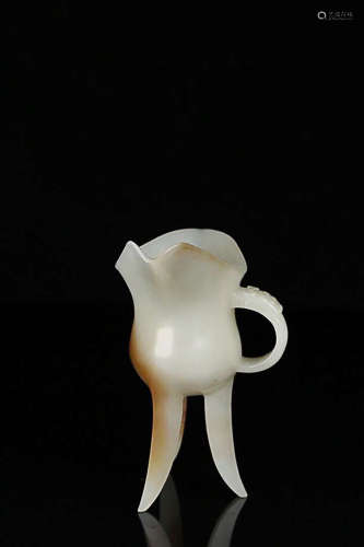 18-19TH CENTURY, AN VESSEL DESIGN HETIAN JADE ORNAMENT, LATE QING DYNASTY