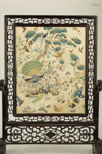 17-19TH CENTURY, AN OLD TIBETAN TABLE PLAQUE, QING DYNASTY