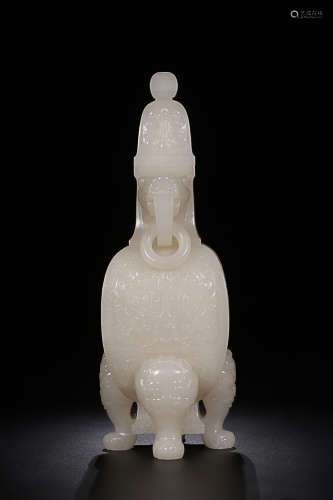 1912-1949, A DOUBLE-EAR HETIAN JADE BOTTLE, THE REPUBLIC OF CHINA