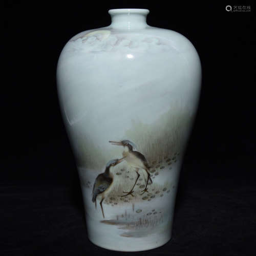 A WILD GOOSE PATTERN PLUM VASE