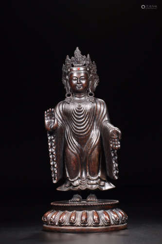 17-19TH CENTURY, A BUDDHA DESIGN AGILAWOOD FIGURE, QING DYNASTY