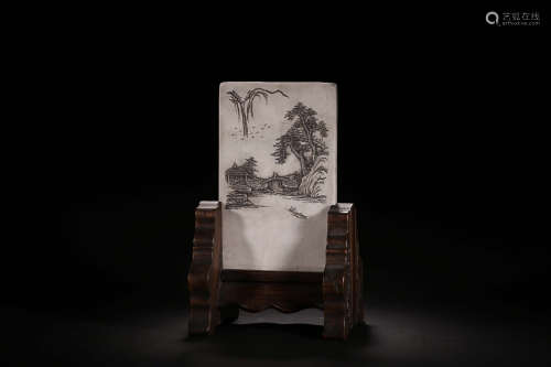 17-19TH CENTURY, A STORY DESIGN TABLE SCREEN, QING DYNASTY