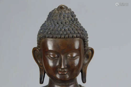 17-19TH CENTURY, AN OLD TIBETAN  BUDDHA CARVED ORNAMENT, QING DYNASTY