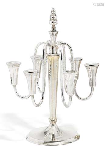 GIRANDOLE. Bremen. Wilkens & Söhne. Werksentwurf 1929. Silber. Ca. 1400g. H.44,5cm. Mondsichel &