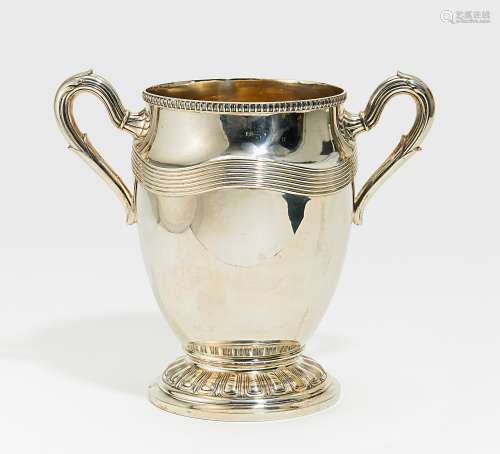 JUGENDSTIL WEINKÜHLER. Schwäbisch Gmünd. Gebrüder Deyhle. Silber. Ca. 1300g. H.28cm. Mondsichel &