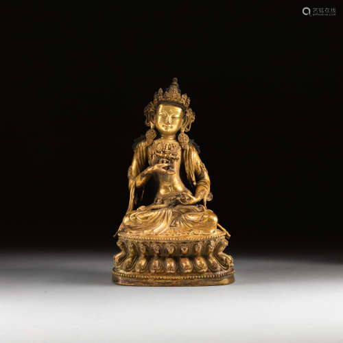 Ming Or Later Antique Gilt Bronze Buddha