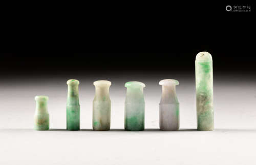 Group 18-19th Antique Jadeite Mouthpieces