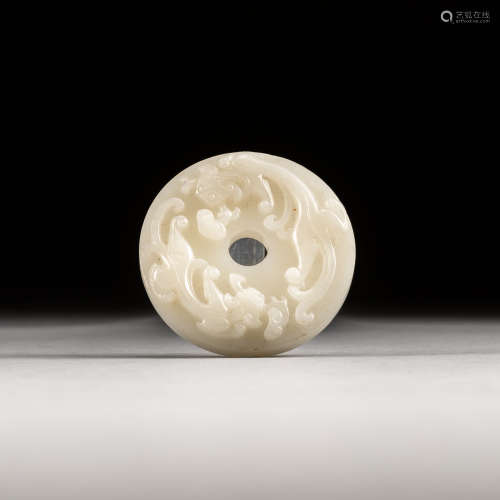 Antique White Jade Bi