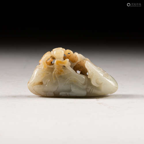 19th Antique White Jade Boy Buffalo