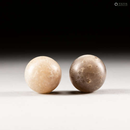 Two Large 19th Antique Agate Balls