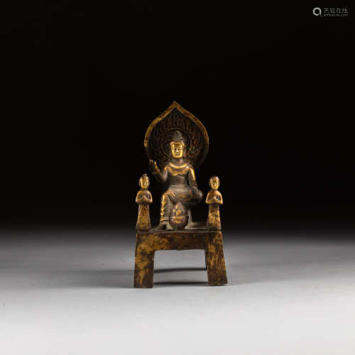 Tang Dynasty Antique Gilt Bronze Buddha