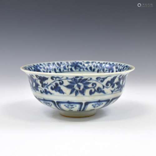 YUAN BLUE & WHITE PORCELAIN BOWL