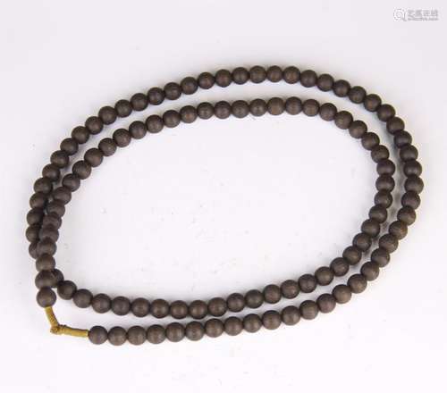 CHINESE AGLAWOOD BEAD BUDDHIST NECKLACE