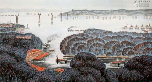 CHINESE SCROLL PAINTING OF LAKEVIEWS