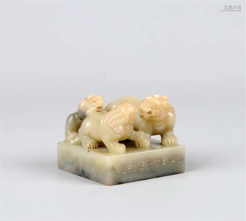 CHINESE SOAPSTONE BEAST SEAL