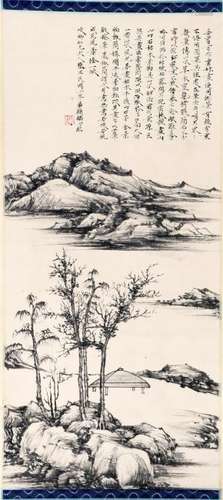 CHINESE SCROLL PAINTING OF LAKEVIEWS