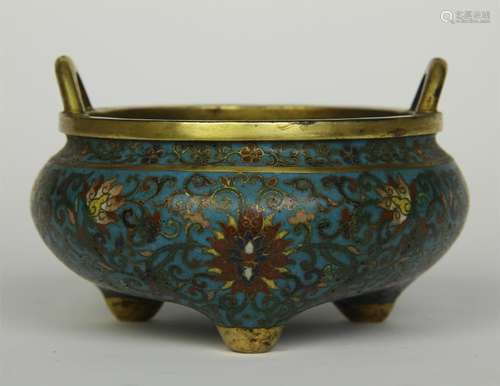 CHINESE CLOISONNE ROUND CENSER