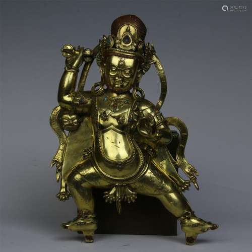 TIBETAN GILT BRONZE STANDING BUDDHA