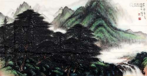 CHINESE SCROLL PAINTING OF MOUNTAIN VIEWS