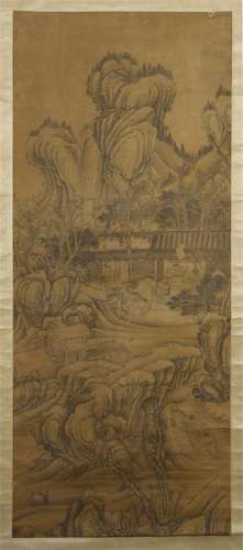 CHINESE SCROLL PAINTING OF MOUNTAIN VIEWS