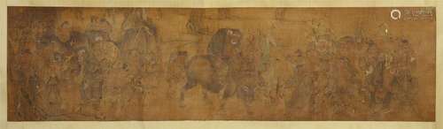 CHINESE HAND SCROLL PAINTING OF FIGURES