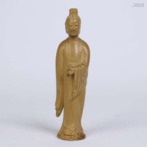 CHINESE SANDALWOOD STANDING FIGURE