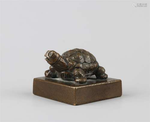 CHINESE BRONZE TURTLE OFFICIAL SEAL