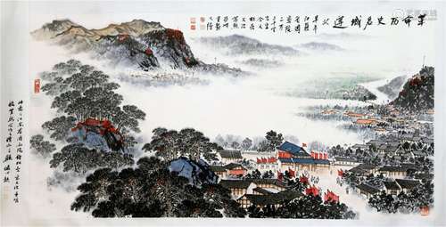 CHINESE SCROLL PAINTING OF MOUNTAIN VIEWS